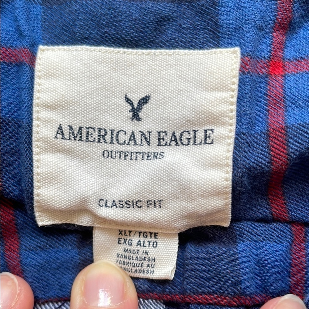 Blue Plaid Men's Shirt - Picture 5 of 11